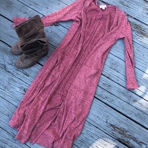 LulaRoe Red Ankle Duster Cardi